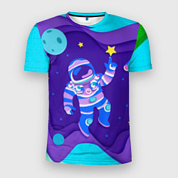 Футболка спортивная мужская Космонавт в космосе - рисунок, цвет: 3D-принт
