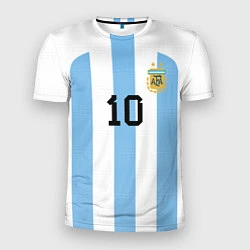 Футболка спортивная мужская Месси Аргентина ЧМ 2022, цвет: 3D-принт