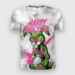 Футболка спортивная мужская Zombie rabbit Happy new year, цвет: 3D-принт