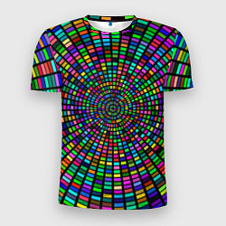 Футболка спортивная мужская Цветная спираль - оптическая иллюзия, цвет: 3D-принт