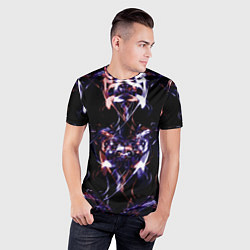 Футболка спортивная мужская Абстракция-Неон, цвет: 3D-принт — фото 2