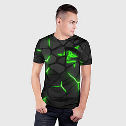 Футболка спортивная мужская Razer green neon, цвет: 3D-принт — фото 2