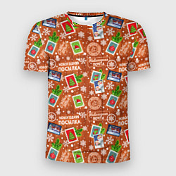 Футболка спортивная мужская Новогодняя почта, цвет: 3D-принт
