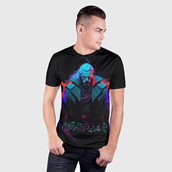 Футболка спортивная мужская Witcher in neon style, цвет: 3D-принт — фото 2