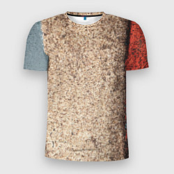 Мужская спорт-футболка Синие, белые и красные камни