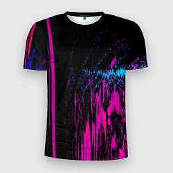 Мужская спорт-футболка Фиолетовые линии и нейроны