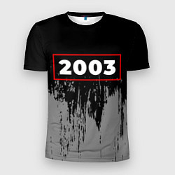 Футболка спортивная мужская 2003 - в красной рамке на темном, цвет: 3D-принт