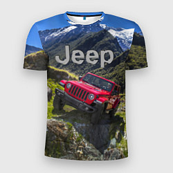 Футболка спортивная мужская Chrysler Jeep Wrangler Rubicon - горы, цвет: 3D-принт