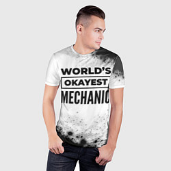Футболка спортивная мужская Worlds okayest mechanic - white, цвет: 3D-принт — фото 2