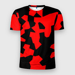 Футболка спортивная мужская Черно-красный авторский арт, цвет: 3D-принт