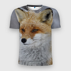 Футболка спортивная мужская Лис зимой, цвет: 3D-принт