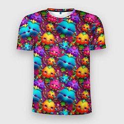 Футболка спортивная мужская Паттерн веселые Маленькие Монстры, цвет: 3D-принт