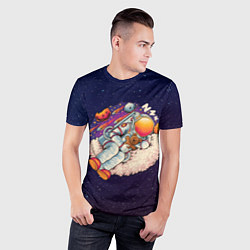 Футболка спортивная мужская Космонавт спит, цвет: 3D-принт — фото 2
