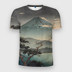 Футболка спортивная мужская Великий вулкан Фудзияма, цвет: 3D-принт