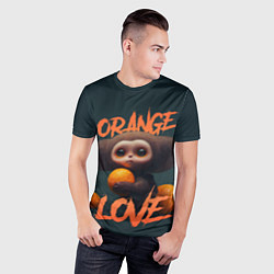 Футболка спортивная мужская Милый персонаж с мандарином, цвет: 3D-принт — фото 2