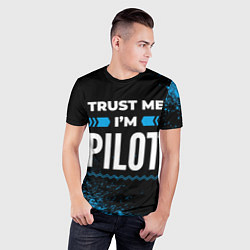 Футболка спортивная мужская Trust me Im pilot dark, цвет: 3D-принт — фото 2