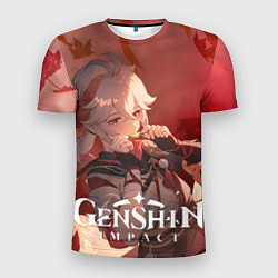 Футболка спортивная мужская Кадзуха Каэдэхара в кленовых листьях, цвет: 3D-принт