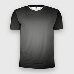 Футболка спортивная мужская Серый, черный градиент, цвет: 3D-принт