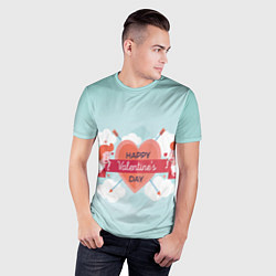 Футболка спортивная мужская Ангелочки на день святого валентина, цвет: 3D-принт — фото 2