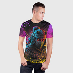 Футболка спортивная мужская Адский самурай, цвет: 3D-принт — фото 2