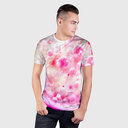 Футболка спортивная мужская Розовое множество красок и пузырей, цвет: 3D-принт — фото 2