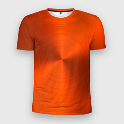 Мужская спорт-футболка Оранжевый волнообразный дисковый узор
