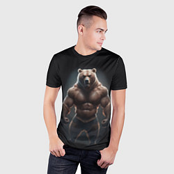 Футболка спортивная мужская Сильный медведь спортсмен, цвет: 3D-принт — фото 2