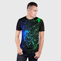 Футболка спортивная мужская Разноцветные брызги, цвет: 3D-принт — фото 2