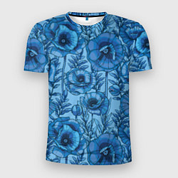 Мужская спорт-футболка Синие цветы