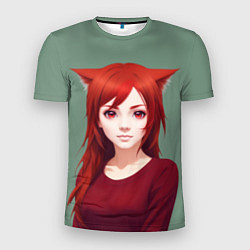 Футболка спортивная мужская Cute Catgirl, цвет: 3D-принт