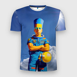 Футболка спортивная мужская Барт Симпсон - космический мальчик - нейросеть, цвет: 3D-принт