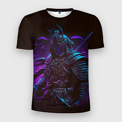 Футболка спортивная мужская Самурай в неоновом свете, цвет: 3D-принт