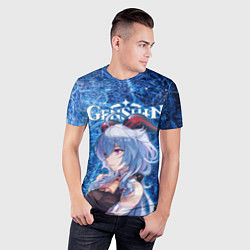 Футболка спортивная мужская Гань Юй на фоне расколотого льда, цвет: 3D-принт — фото 2