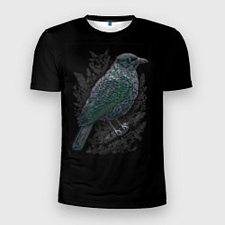 Футболка спортивная мужская Чёрный Ворон птица тёмная, цвет: 3D-принт