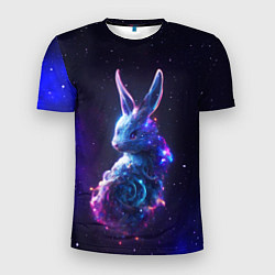 Футболка спортивная мужская Космический звёздный кролик, цвет: 3D-принт