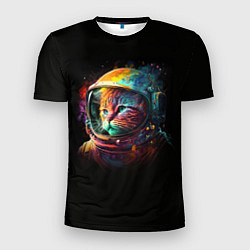 Футболка спортивная мужская Кот в скафандре - космонавт, цвет: 3D-принт