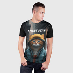 Футболка спортивная мужская Street cat, цвет: 3D-принт — фото 2