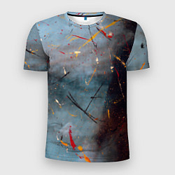 Мужская спорт-футболка Тёмно-серый туман и краски