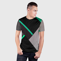 Футболка спортивная мужская Спортивная геометрия линии, цвет: 3D-принт — фото 2