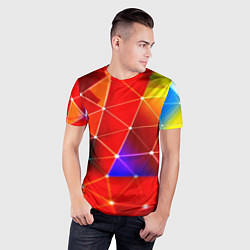 Футболка спортивная мужская Digital triangle abstract, цвет: 3D-принт — фото 2