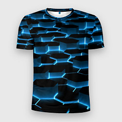 Футболка спортивная мужская Неоновая сетка из плит, цвет: 3D-принт