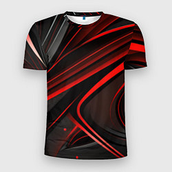 Футболка спортивная мужская Black and red abstract, цвет: 3D-принт