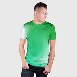 Футболка спортивная мужская Градиент зеленый, цвет: 3D-принт — фото 2