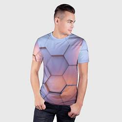 Футболка спортивная мужская Металлические шестиугольники, цвет: 3D-принт — фото 2