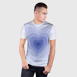 Футболка спортивная мужская Голубое сердце градиент, цвет: 3D-принт — фото 2