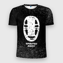 Футболка спортивная мужская Spirited Away с потертостями на темном фоне, цвет: 3D-принт