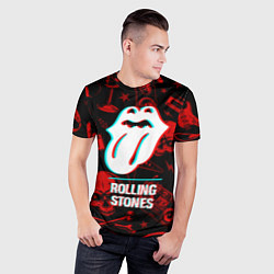 Футболка спортивная мужская Rolling Stones rock glitch, цвет: 3D-принт — фото 2
