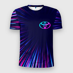 Футболка спортивная мужская Toyota neon speed lines, цвет: 3D-принт