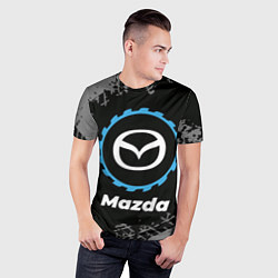 Футболка спортивная мужская Mazda в стиле Top Gear со следами шин на фоне, цвет: 3D-принт — фото 2