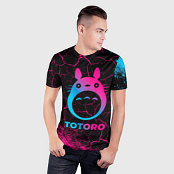 Футболка спортивная мужская Totoro - neon gradient, цвет: 3D-принт — фото 2